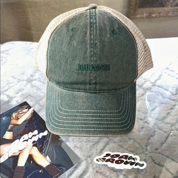 Joah Brown Green and Cream Trucker Hat - Picture 5 of 8